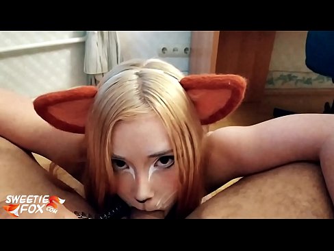 ❤️ Кіцуне ковтає член і кончить в рот Порно-відео у нас ❤